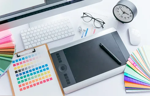 作業デスクのイラスト